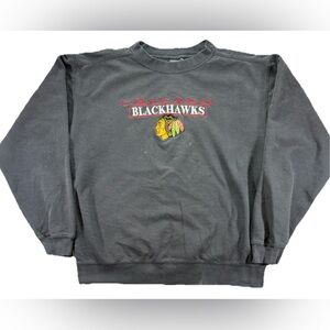 Vintage Chicago Blackhawks Sweatshirt Men's Large Black NHL Hockey 90s ProEdge